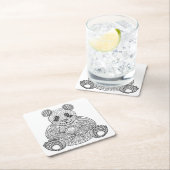 Geïnspireerde stammenpanda kartonnen onderzetters (Insitu)