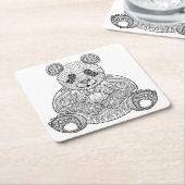 Geïnspireerde stammenpanda kartonnen onderzetters (Schuin)