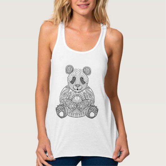 Geïnspireerde stammenpanda tanktop (Voorkant)
