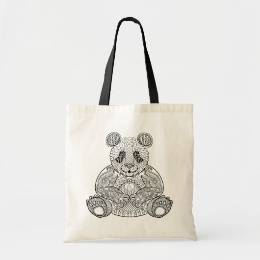 Geïnspireerde stammenpanda tote bag (Voorkant)