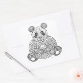 Geïnspireerde stammenpanda vierkante sticker (Envelop)