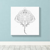 Geïnspireerde Stingray Totem 6 Canvas Afdruk (Insitu (Houten vloer))