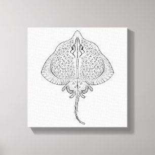 Geïnspireerde Stingray Totem 6 Canvas Afdruk