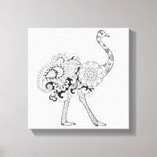Geïnspireerde struisvogel 6 canvas afdruk