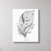 Geïnspireerde Tribal Feather 6 Canvas Afdruk (Voorkant)
