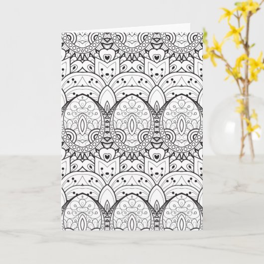 Geïnspireerde Tribal Illustratie Kaart (Gele Bloem)