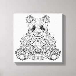 Geïnspireerde Tribal Panda 6 Canvas Afdruk