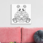 Geïnspireerde Tribal Panda 6 Canvas Afdruk (Insitu (Woonkamer))