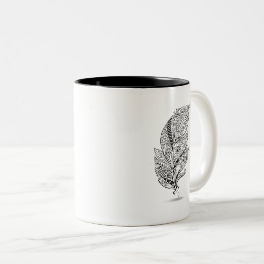 Geïnspireerde tribale doether tweekleurige koffiemok (Voorkant rechts)