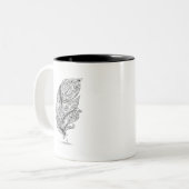 Geïnspireerde tribale doether tweekleurige koffiemok (Voorkant links)