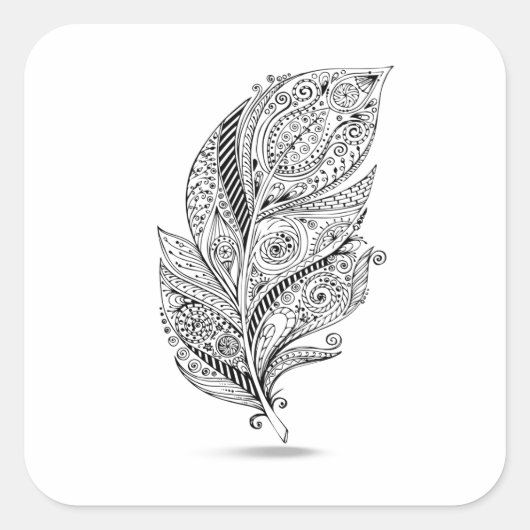 Geïnspireerde tribale doether vierkante sticker (Voorkant)