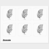 Geïnspireerde tribale doether vierkante sticker (Vel)