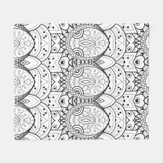 Geïnspireerde tribale illustratie fleece deken (Voorkant (Horizontaal))