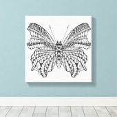 Geïnspireerde tropische vlinder 6 canvas afdruk (Insitu (Houten vloer))