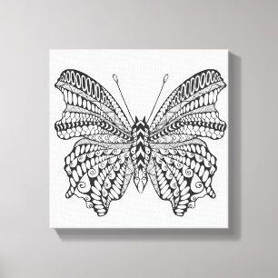 Geïnspireerde tropische vlinder 6 canvas afdruk