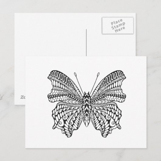 Geïnspireerde tropische vlinder briefkaart (Voorkant / Achterkant)