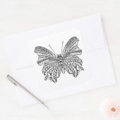 Geïnspireerde tropische vlinder vierkante sticker (Envelop)