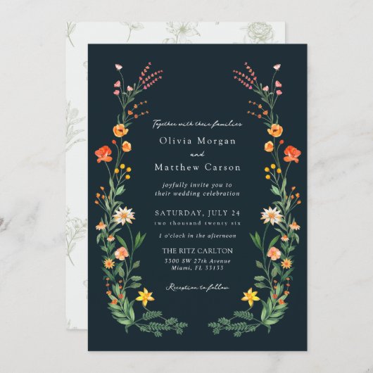  geïnspireerde tuin bruiloft kaart (Voorkant / Achterkant)