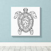 Geïnspireerde Turtle 6 Canvas Afdruk (Insitu (Houten vloer))