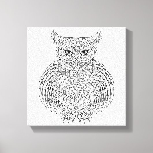 Geïnspireerde Uil Vogel Totem 6 Canvas Afdruk (Voorkant)