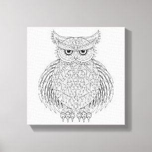 Geïnspireerde Uil Vogel Totem 6 Canvas Afdruk