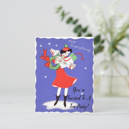 Geïnspireerde uitnodiging van de Tea Party van de  (Staand voorkant)