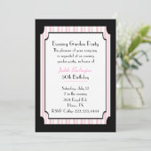 Geïnspireerde uitnodiging voor roze en zwarte kuns (Staand voorkant)