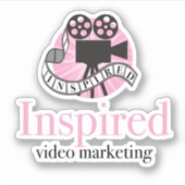 Geïnspireerde videomarketing vinylsticker sticker (Voorkant)