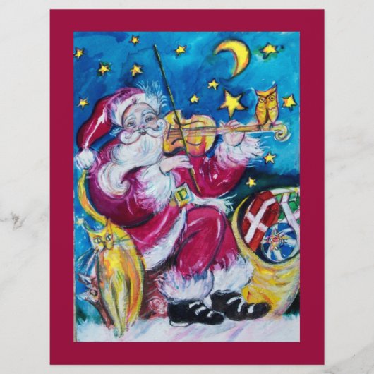 GEÏNSPIREERDE VIOLIST SANTA Kerstmis Flyer (Voorkant)