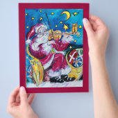 GEÏNSPIREERDE VIOLIST SANTA Kerstmis Flyer (Hand)