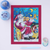 GEÏNSPIREERDE VIOLIST SANTA Kerstmis Flyer (Enkel)