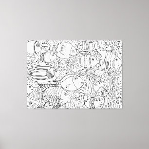 Geïnspireerde visschool 6 canvas afdruk