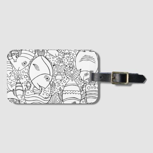 Geïnspireerde visschool bagagelabel (Voorkant (horizontaal))