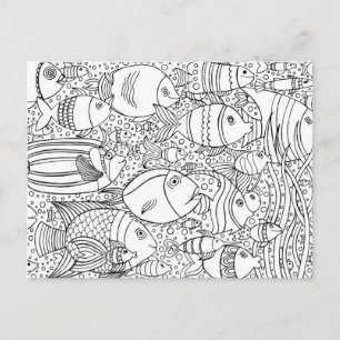 Geïnspireerde visschool briefkaart