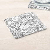 Geïnspireerde visschool kartonnen onderzetters (Schuin)