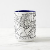 Geïnspireerde visschool mok (Midden)