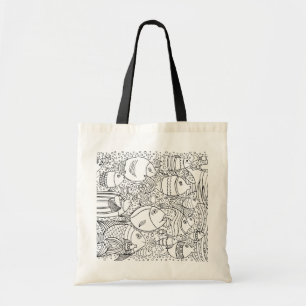 Geïnspireerde visschool tote bag