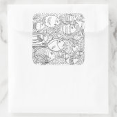 Geïnspireerde visschool vierkante sticker (Tas)