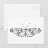 Geïnspireerde vlinderkunst briefkaart (Voorkant / Achterkant)