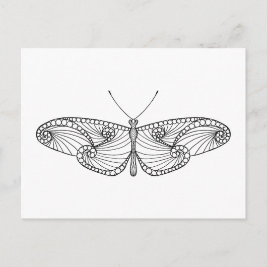 Geïnspireerde vlinderkunst briefkaart (Voorkant)