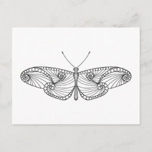 Geïnspireerde vlinderkunst briefkaart