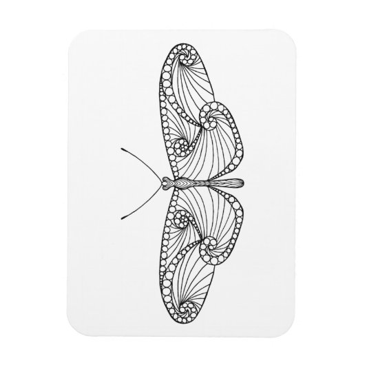 Geïnspireerde vlinderkunst magneet (Verticaal)