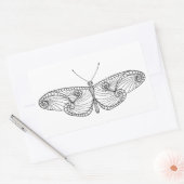 Geïnspireerde vlinderkunst rechthoekige sticker (Envelop)