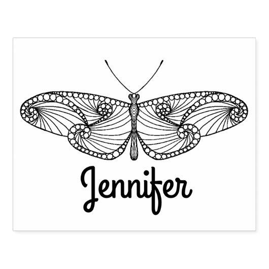 Geïnspireerde vlinderkunst rubberstempel (Afrduk)