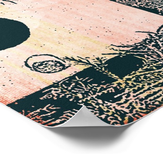 Geïnspireerde vogels met vogelhuizen poster (Hoek)