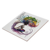 Geïnspireerde vrouw gemaakt in keramische Tegel Tegeltje (Zijkant)