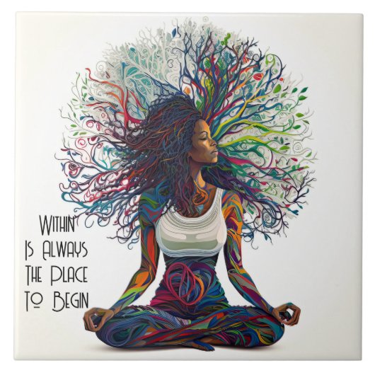 Geïnspireerde vrouw in keramische Tegel Tegeltje (Voorkant)