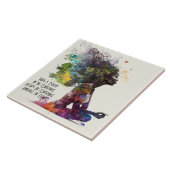 Geïnspireerde vrouw omhelst keramische Tegel Tegeltje (Zijkant)