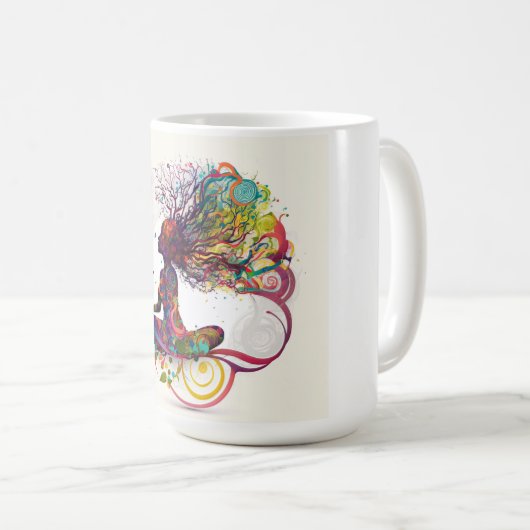 Geïnspireerde vrouw Open Hart Mok (Voorkant rechts)