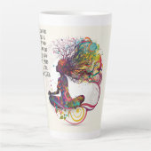 Geïnspireerde vrouw Open Heart Latte Mok (Voorkant)